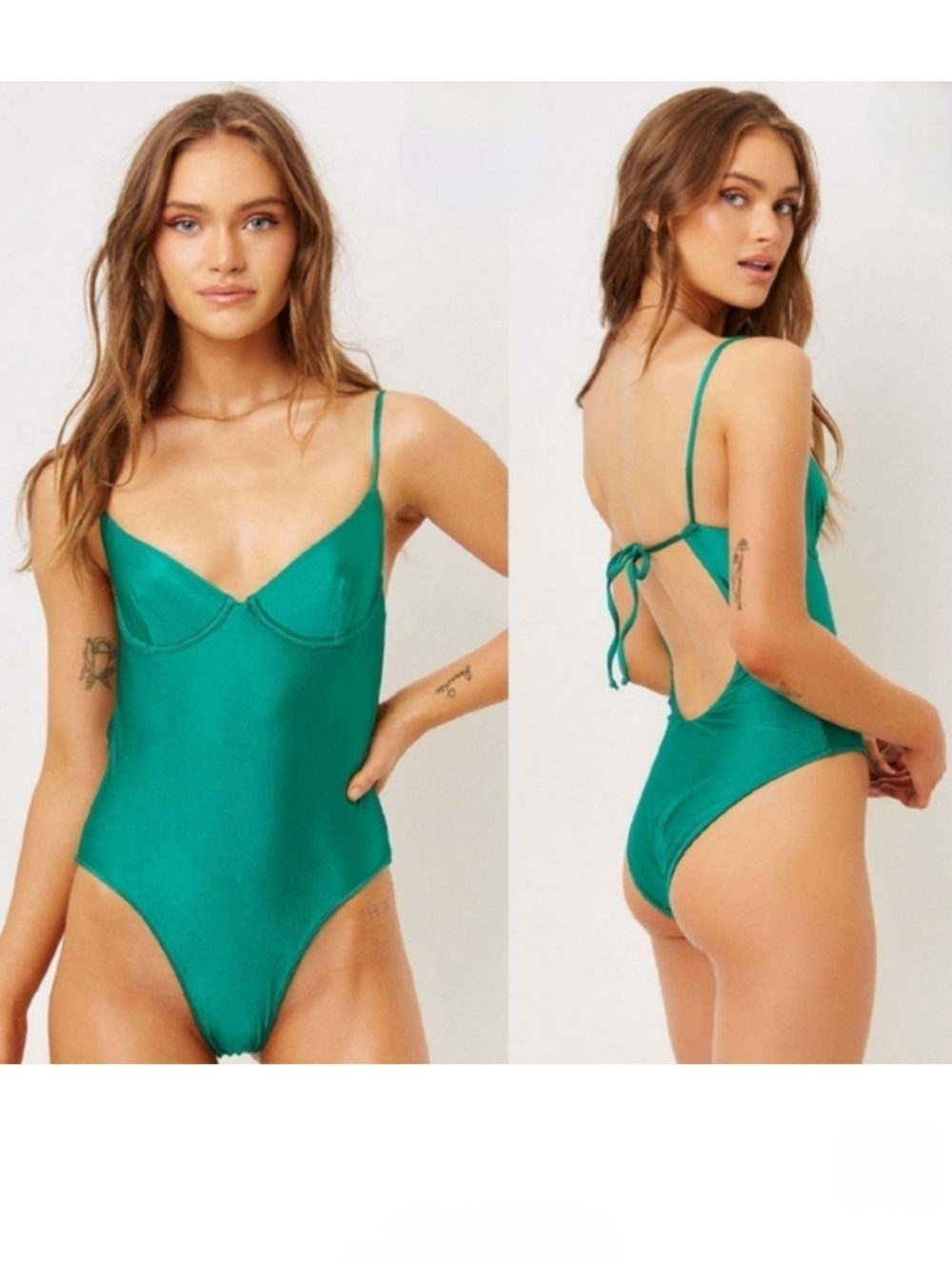 Frankie's Bikinis "Marie" Shine One Piece Swimsuit Size XSmall NWT